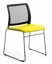 Oxygen Mesh Back Sled Chair. Black Mesh Back. Fabric Seat Pad. Any Fabric Colour
